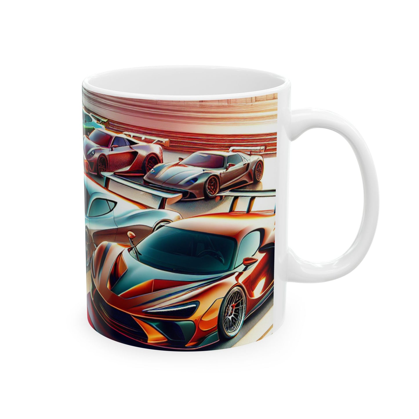 Racing Cars Ceramic Mug - Perfect Gift for Car Enthusiasts