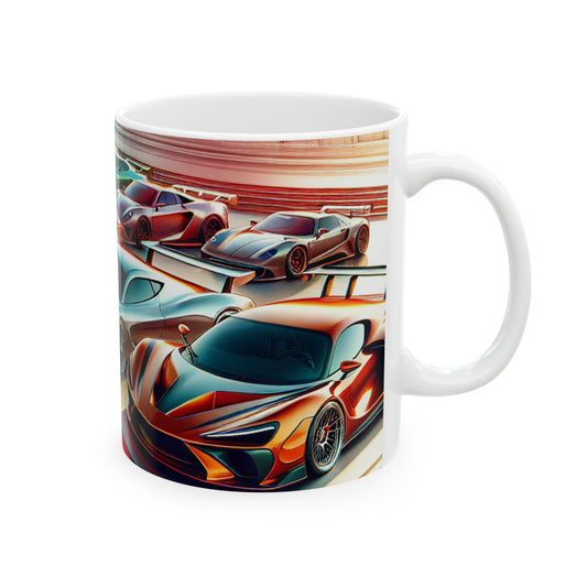 Racing Cars Ceramic Mug - Perfect Gift for Car Enthusiasts