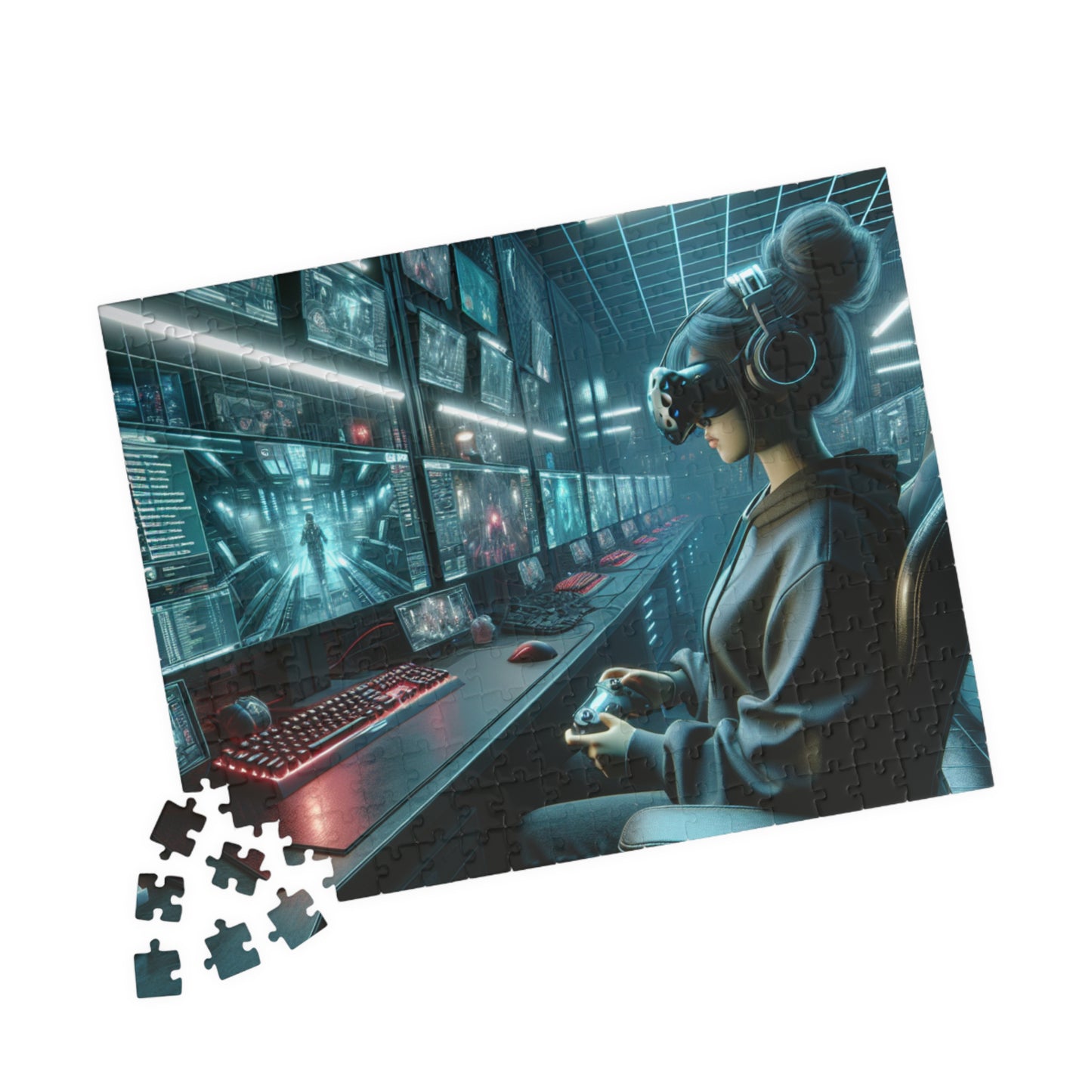 Gaming Girl Aesthetic Puzzle - 110, 252, 520, 1014-Piece Options | Perfect Gift for Gamers and Puzzle Lovers