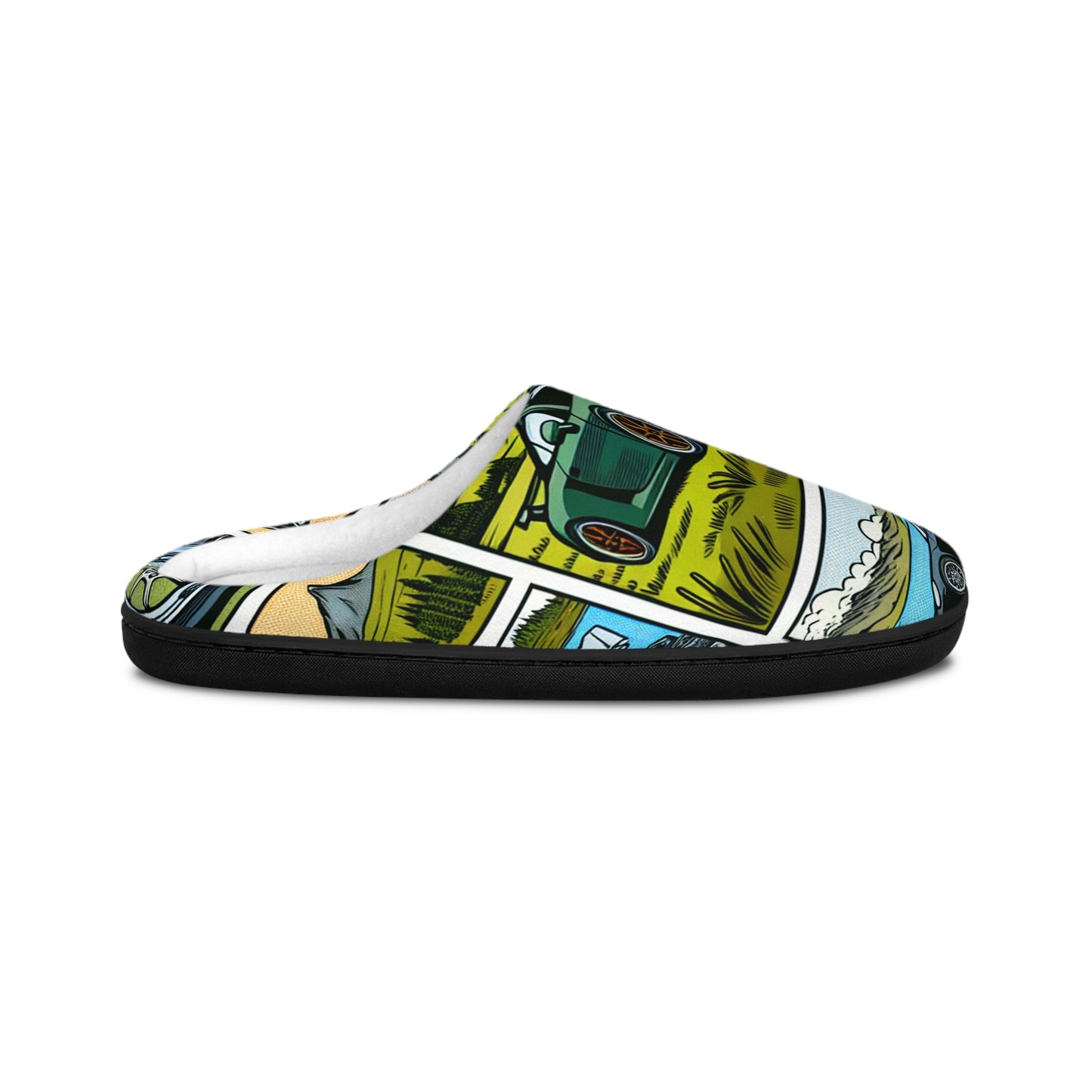Vintage Car Print Women's Indoor Slippers - Cozy & Stylish Footwear