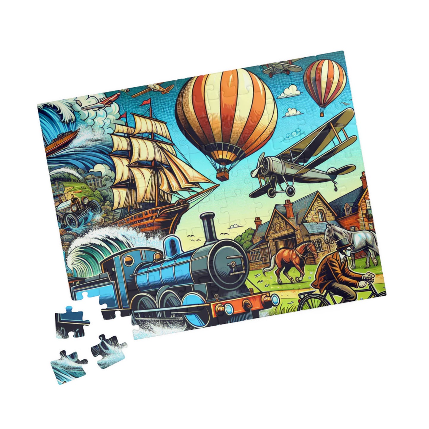 Adventure-Themed Puzzle (110, 252, 520-piece) - Vintage Travel Experience