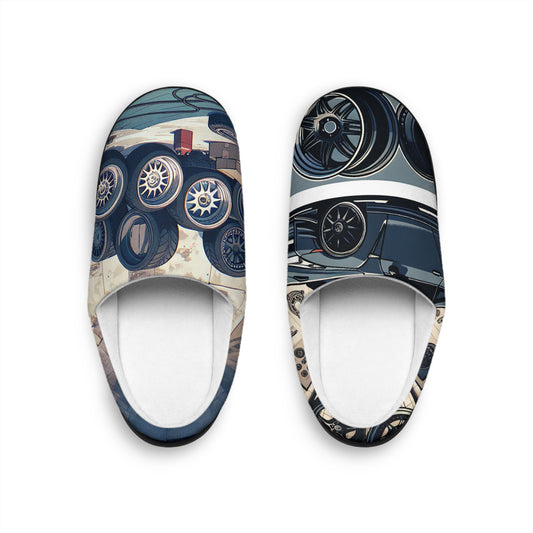 Custom Car Enthusiast Men's Indoor Slippers - Cozy Automotive Design