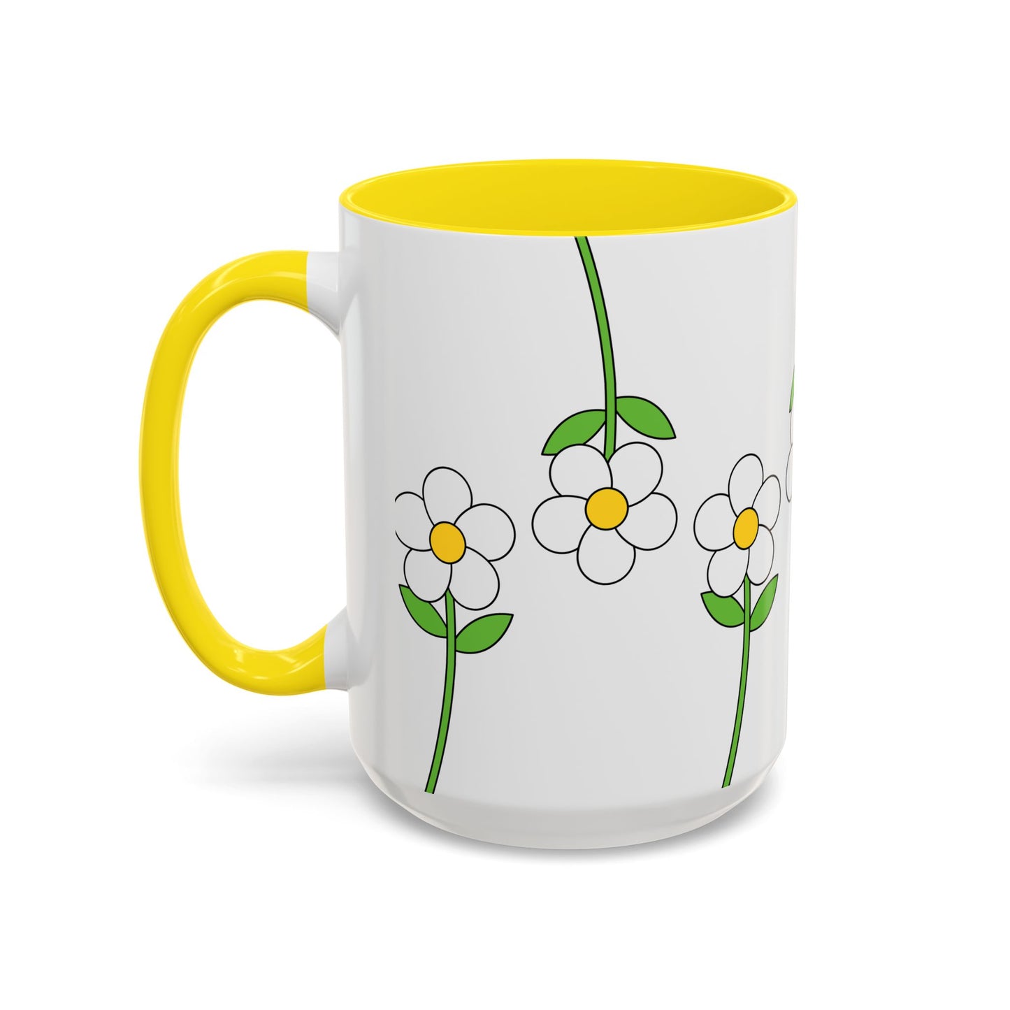 Floral Accent Coffee Mug - Elegant Blue Botanical Design - Perfect for Coffee Lovers and Gift Giving