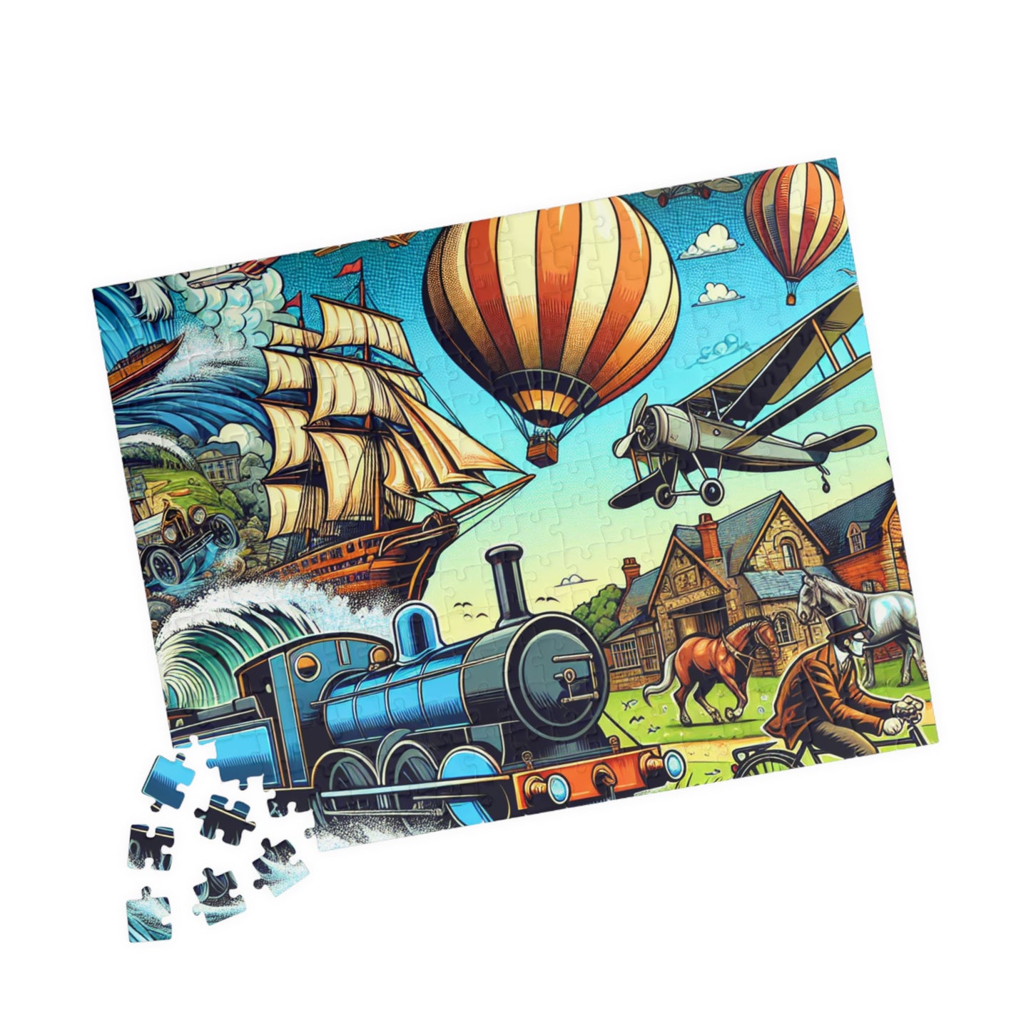 Adventure-Themed Puzzle (110, 252, 520-piece) - Vintage Travel Experience