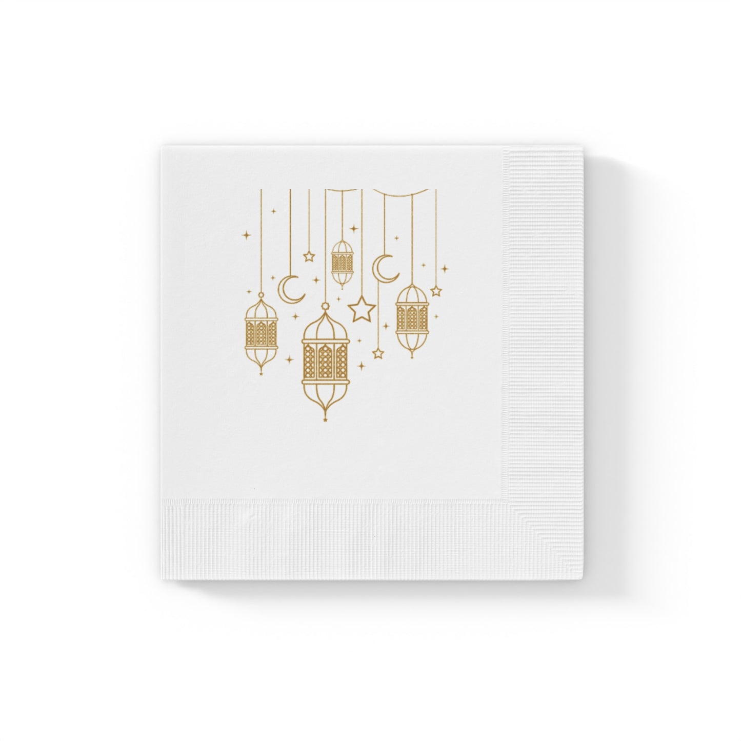 Elegant Gold Lantern Napkins for Ramadan and Eid Celebrations