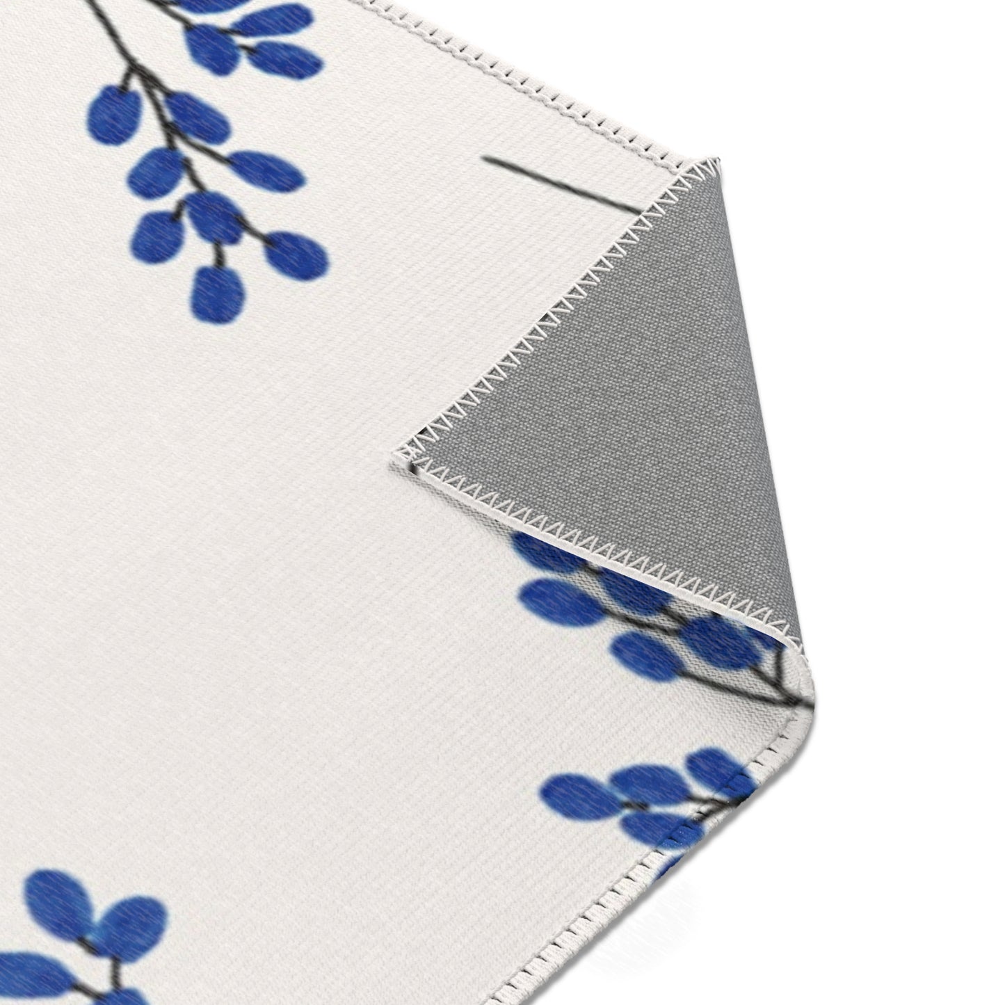 Elegant Floral Area Rug - Blue Botanical Design for Cozy Living Spaces