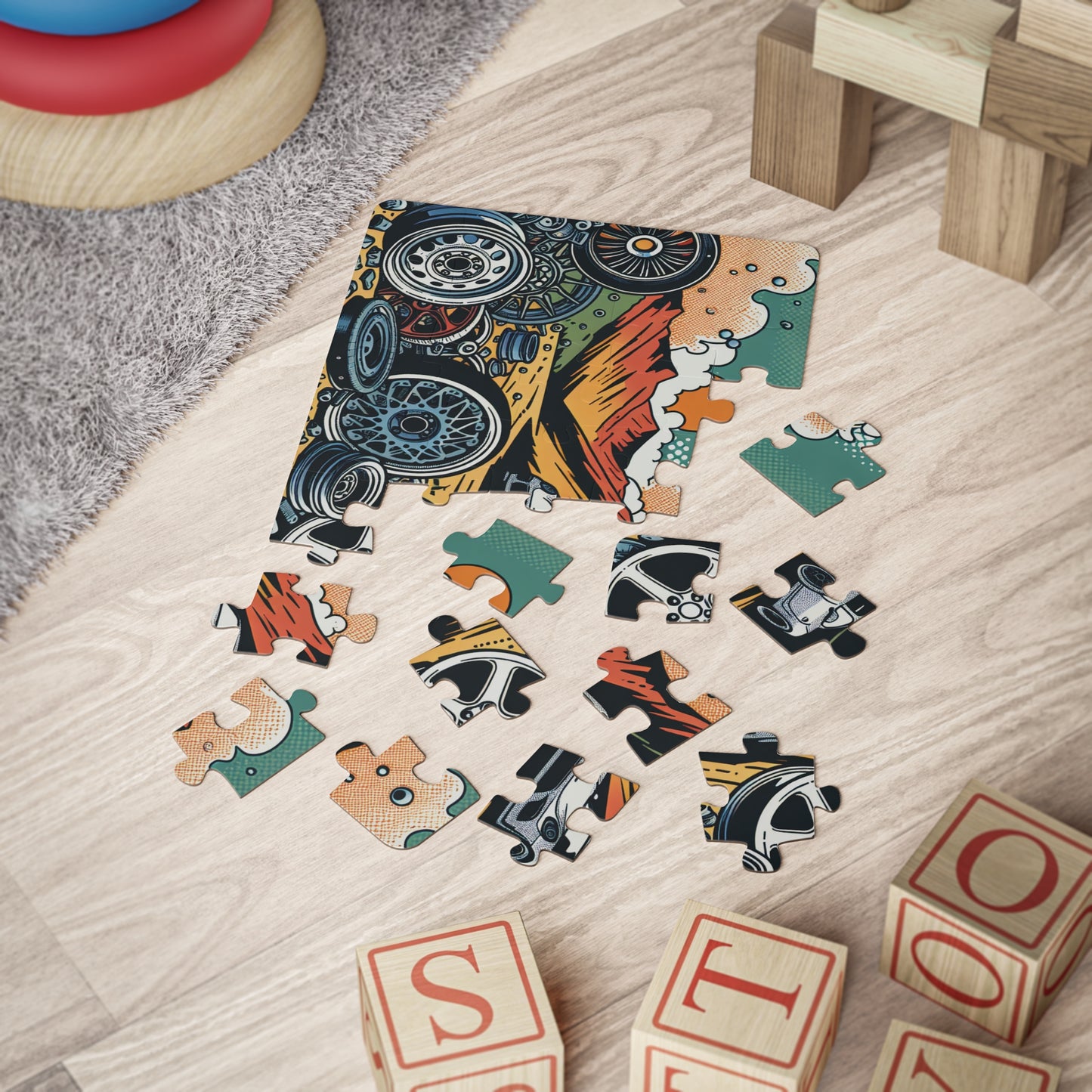 Kids' 30-Piece Racing Puzzle - Fun for Little Car Enthusiasts, Ideal for Playtime & Birthday Gifts