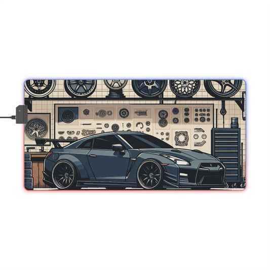 LED Gaming Mouse Pad - Racing Car Design with Dynamic Lighting