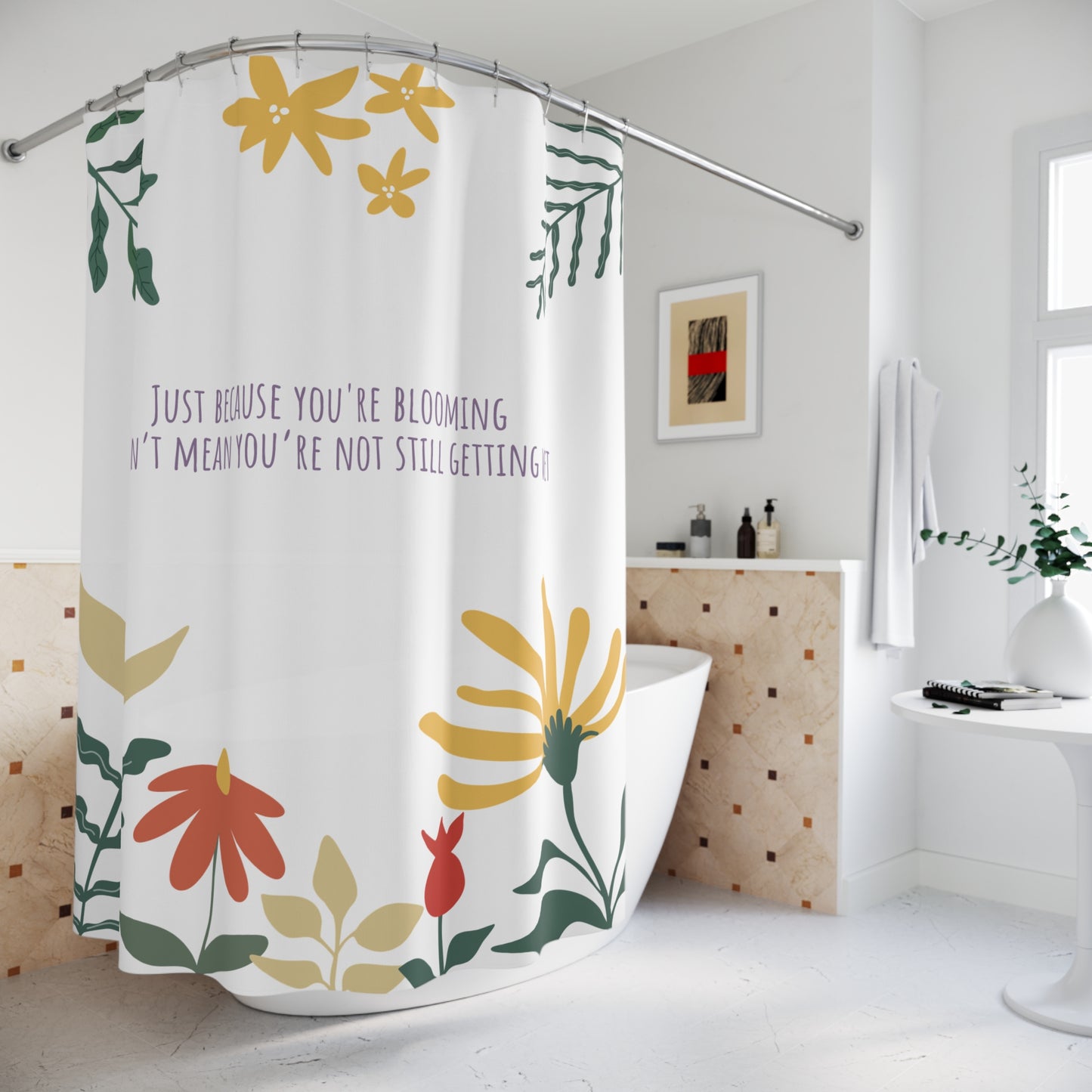Floral Bloom Shower Curtain - Vibrant Bathroom Decor