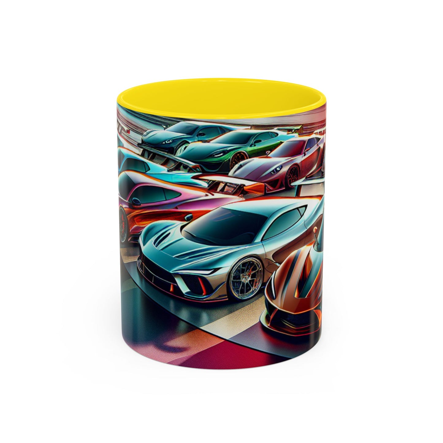 Racing Passion Accent Coffee Mug - Perfect Gift for Car Enthusiasts