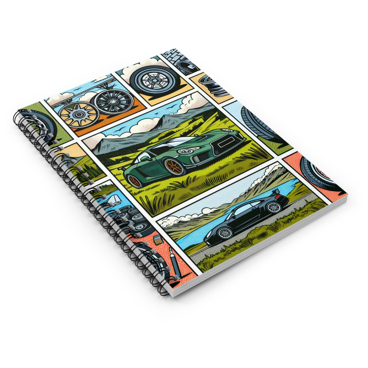 Car Enthusiast Spiral Notebook - Ruled Lines and Vintage Auto Designs
