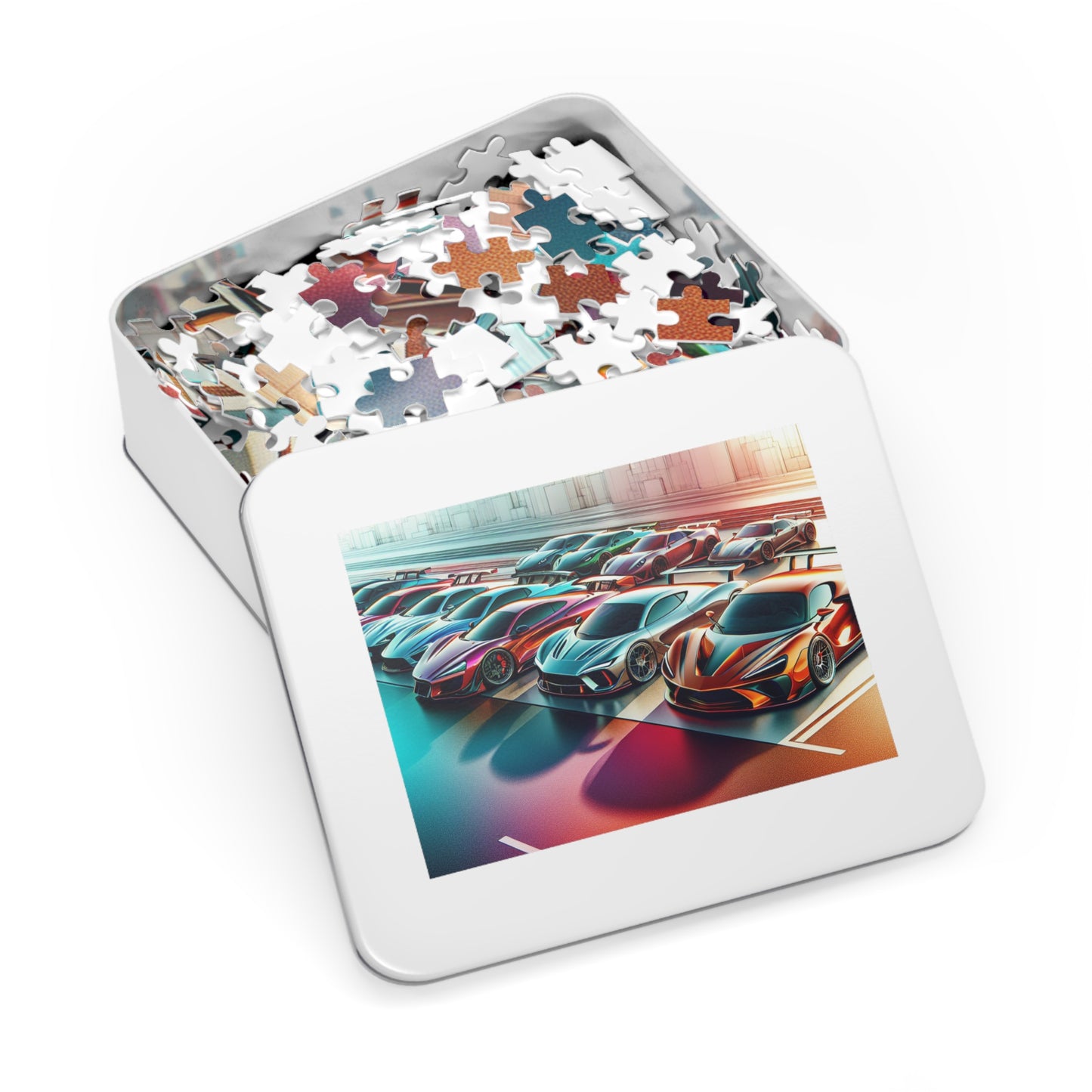 Luxury Sports Car Jigsaw Puzzle with Tin