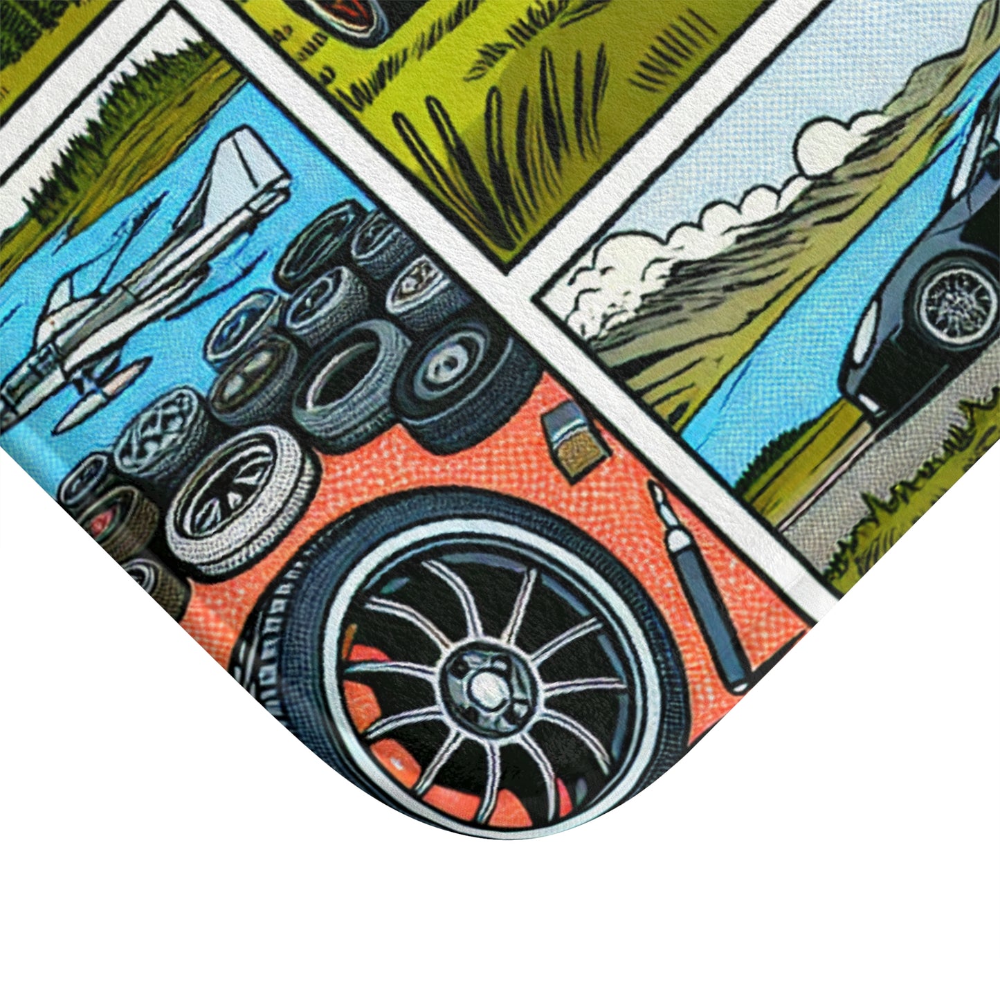 Racing-Themed Bath Mat | Car Lovers' Decor for Home and Garage