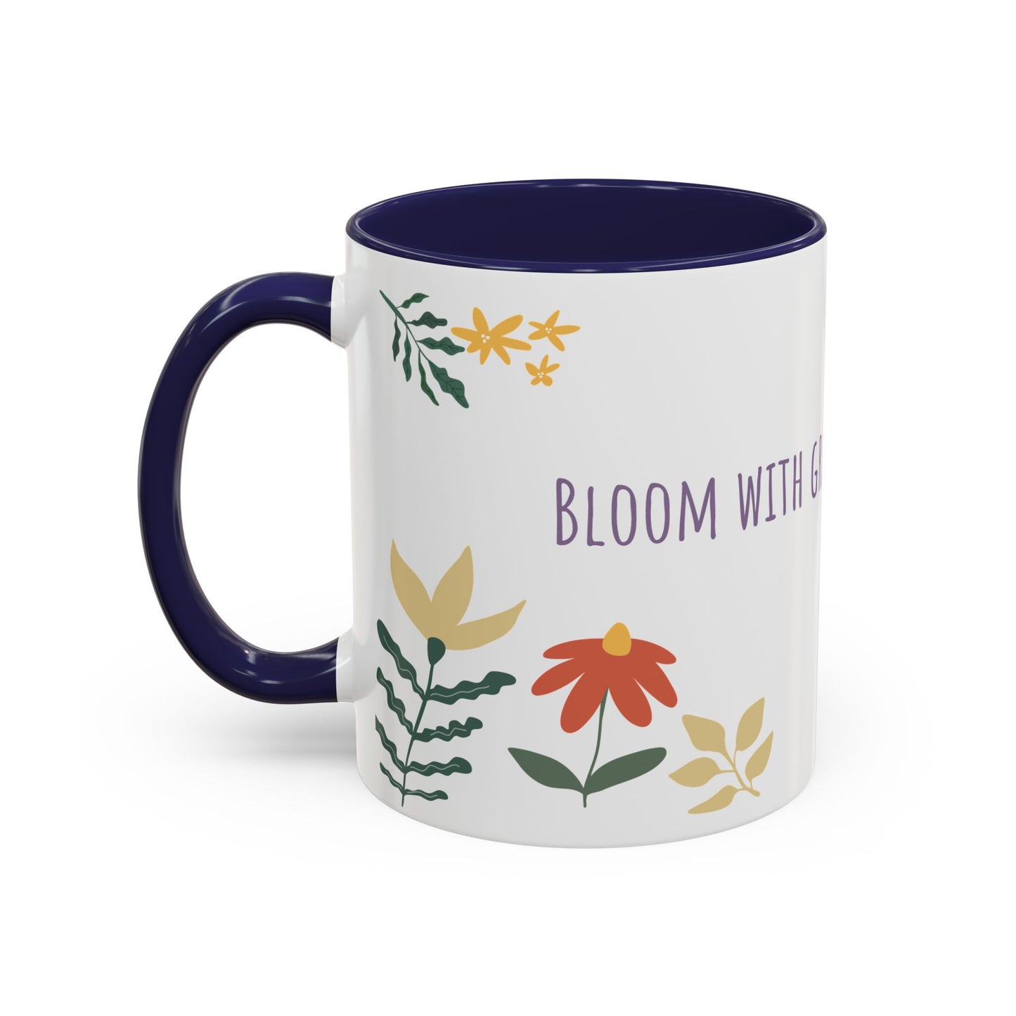 Inspirational Floral Accent Coffee Mug - Floral Bloom