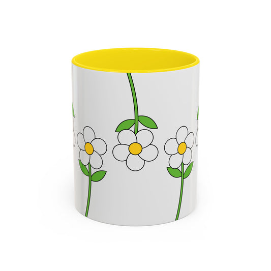 Floral Accent Coffee Mug - Elegant Blue Botanical Design - Perfect for Coffee Lovers and Gift Giving