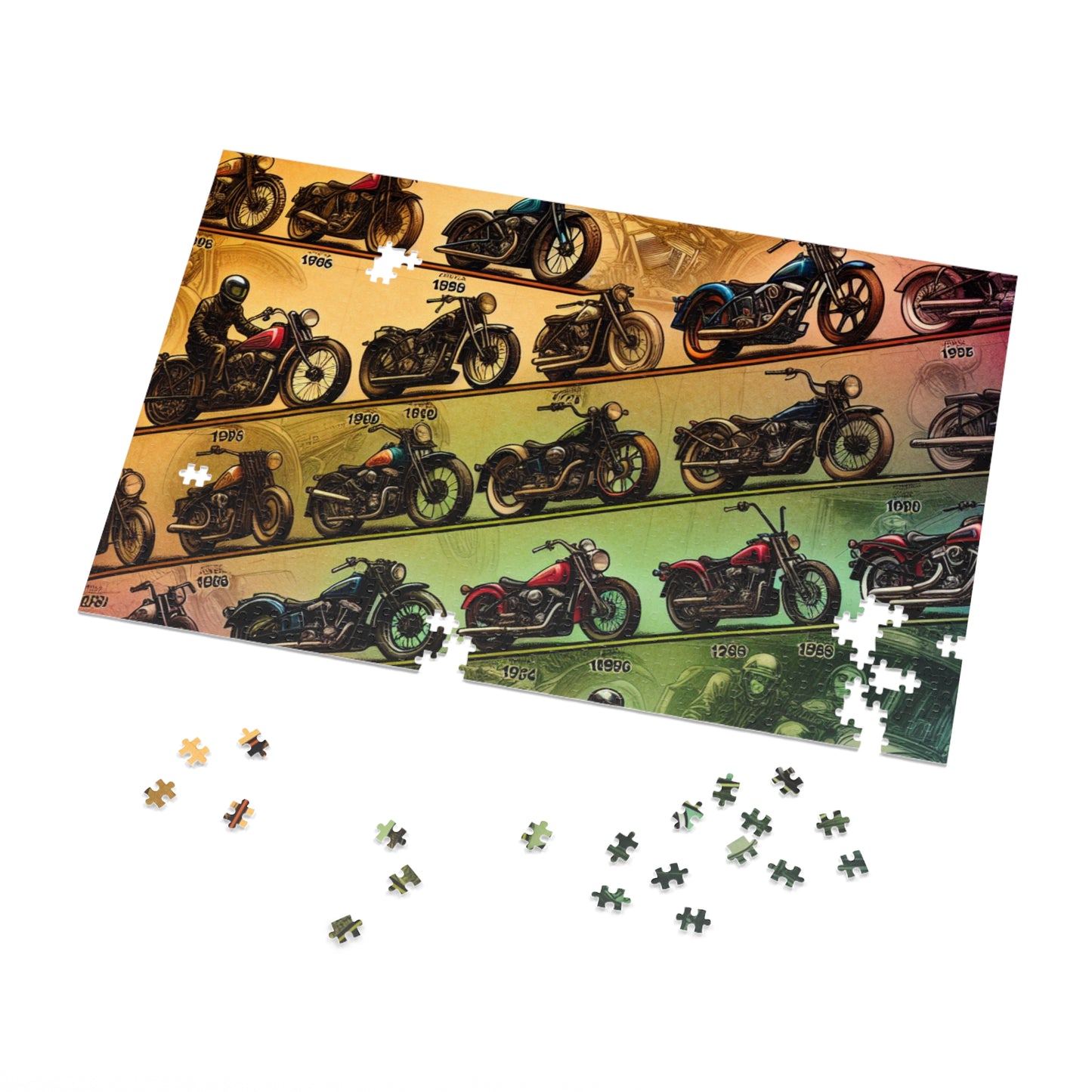 Motorcycle History Jigsaw Puzzle with Collector's Tin - Perfect Gift for Bikers and Puzzle Lovers
