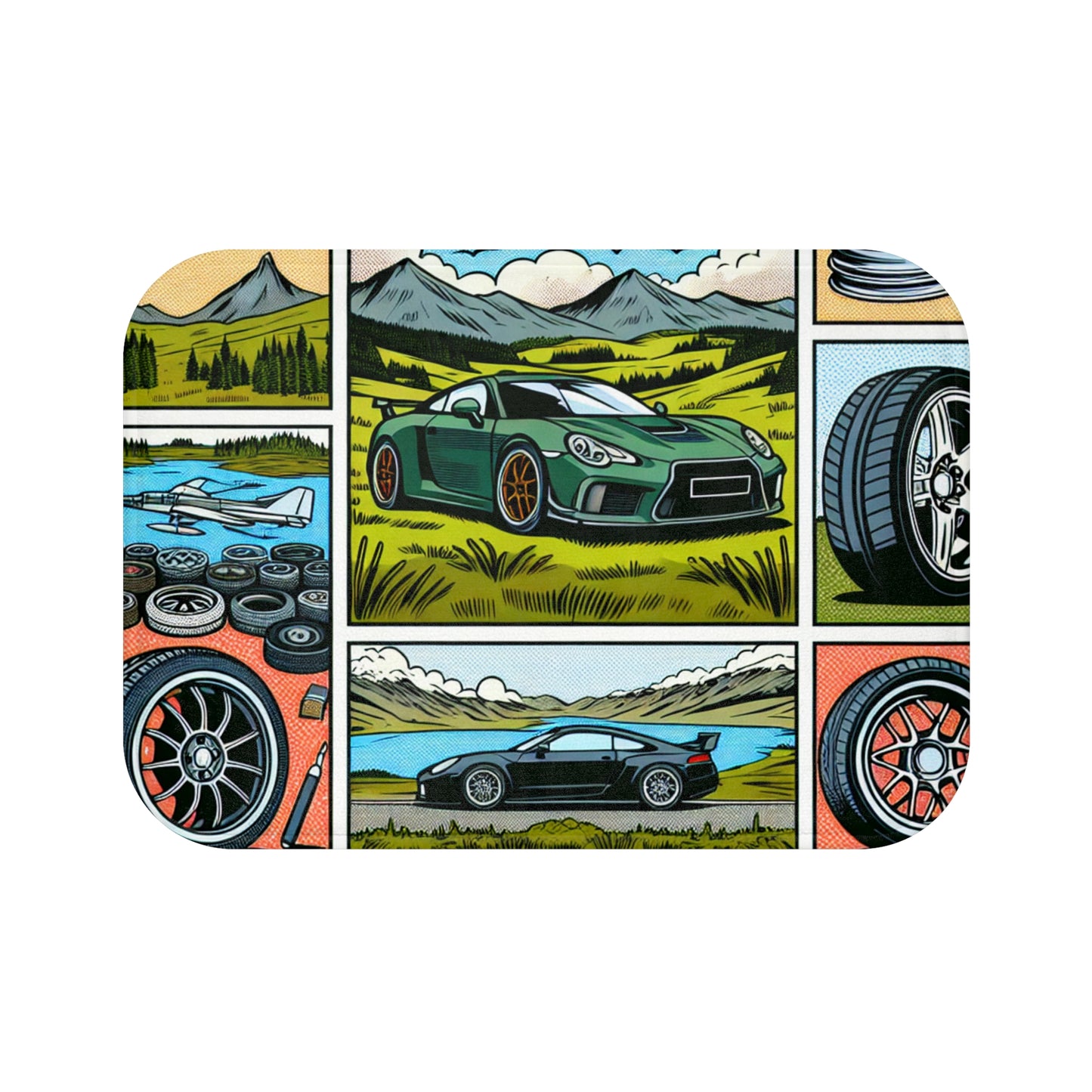 Racing-Themed Bath Mat | Car Lovers' Decor for Home and Garage