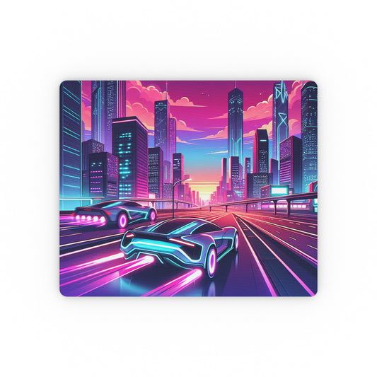 Neon City Racing Rectangular Mouse Pad - Vibrant Gaming Desk Accessory