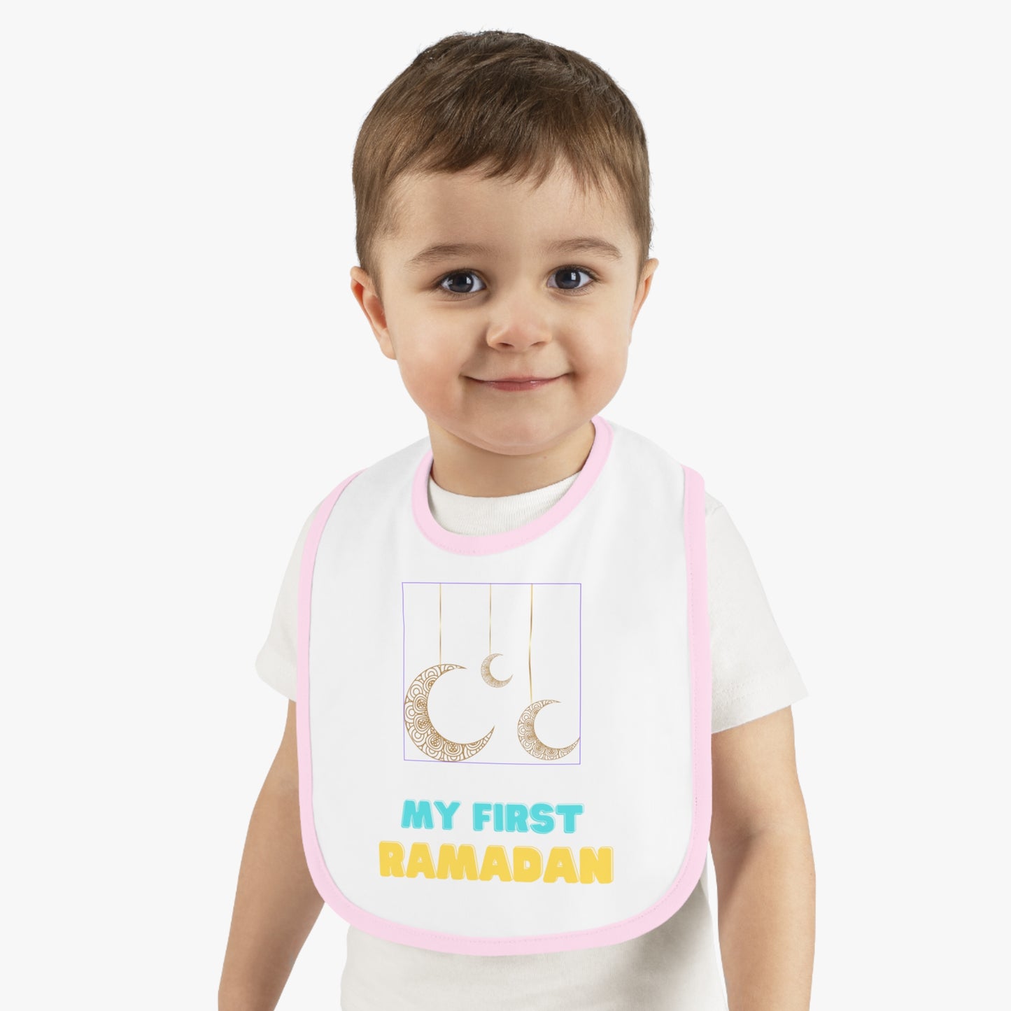 My First Ramadan Baby Bib - Contrast Trim Jersey Bib for Celebrations