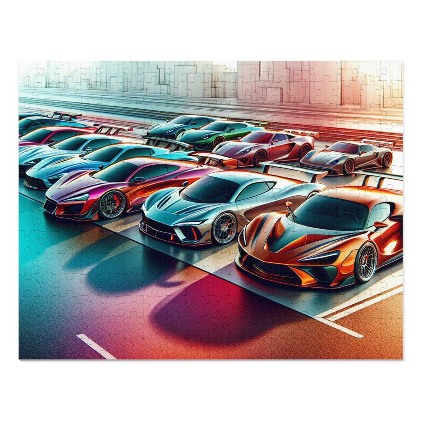 Luxury Sports Car Jigsaw Puzzle with Tin