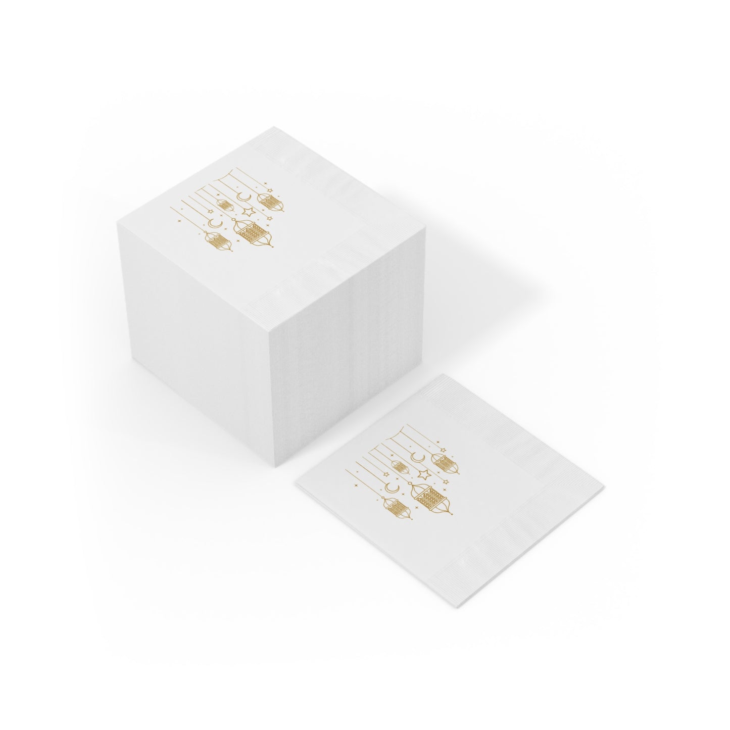 Elegant Gold Lantern Napkins for Ramadan and Eid Celebrations