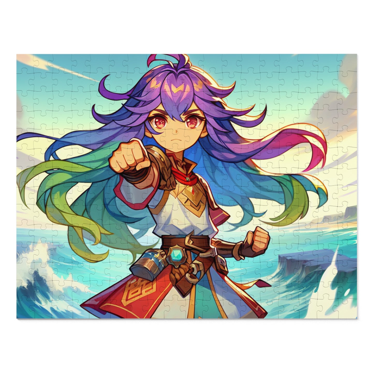 Gamer Girl Adventure-Themed Jigsaw Puzzle with Tin - Colorful Hero Design