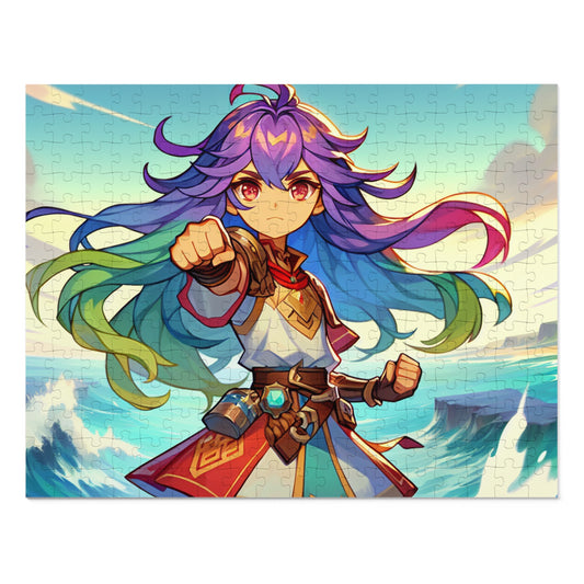 Gamer Girl Adventure-Themed Jigsaw Puzzle with Tin - Colorful Hero Design