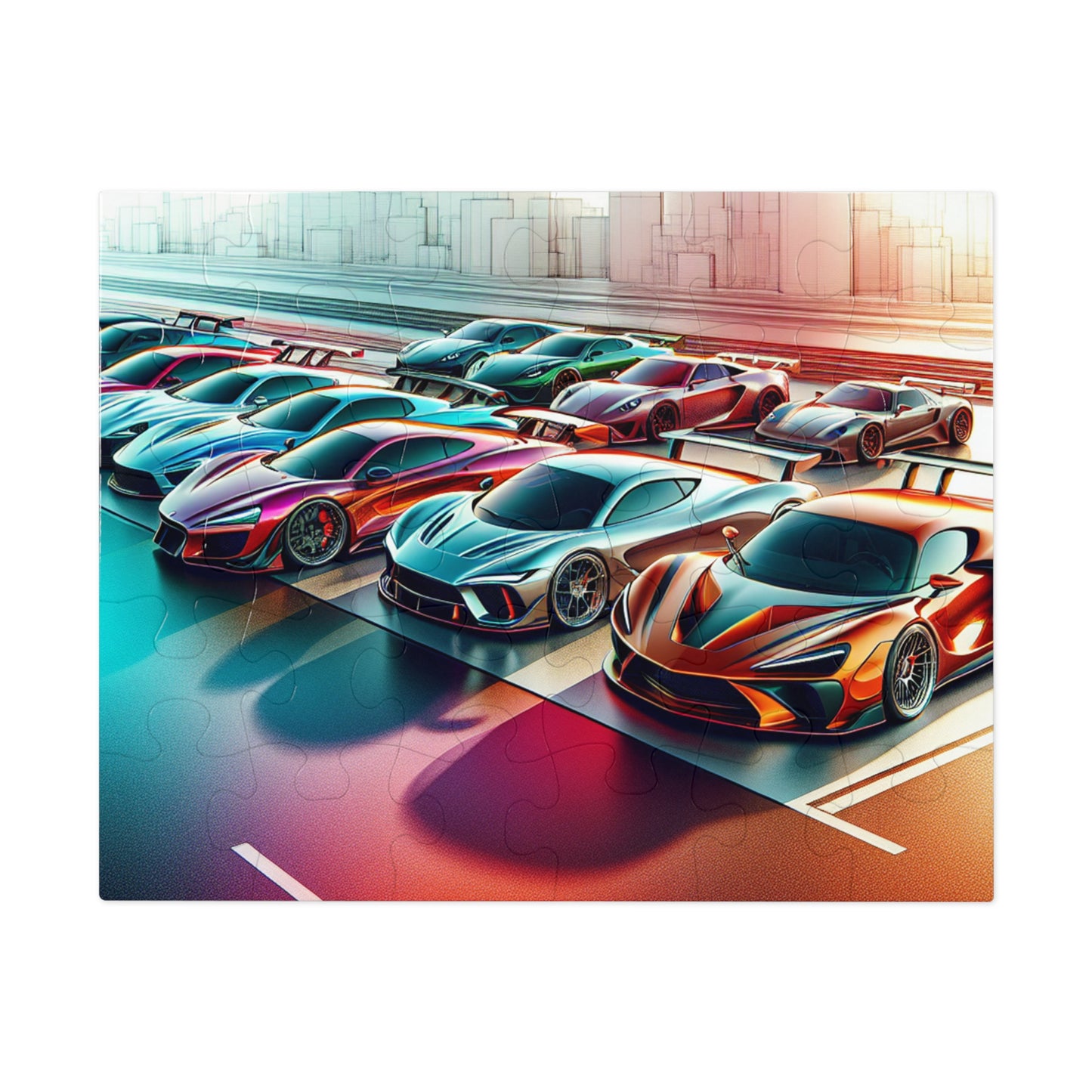 Luxury Sports Car Jigsaw Puzzle with Tin