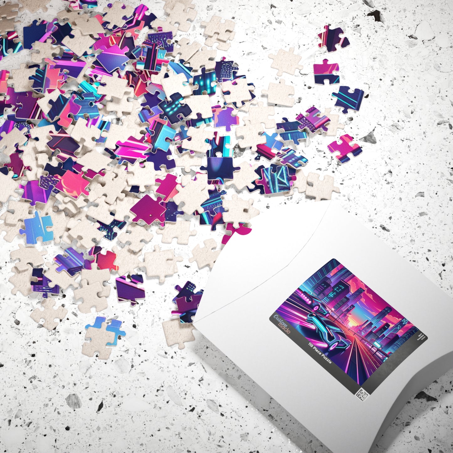 Neon Cityscape Puzzle -  Jigsaw for Car Lovers