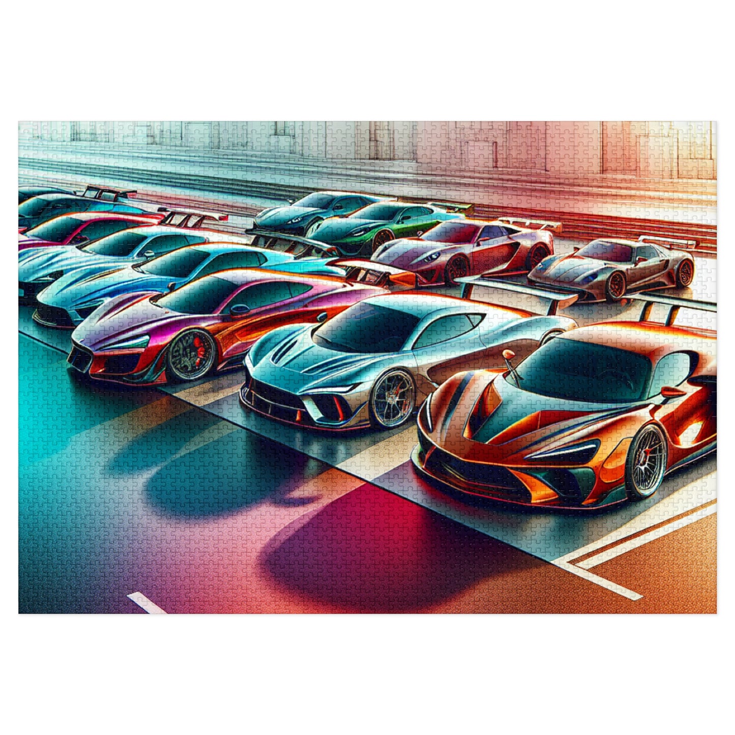 Luxury Sports Car Jigsaw Puzzle with Tin