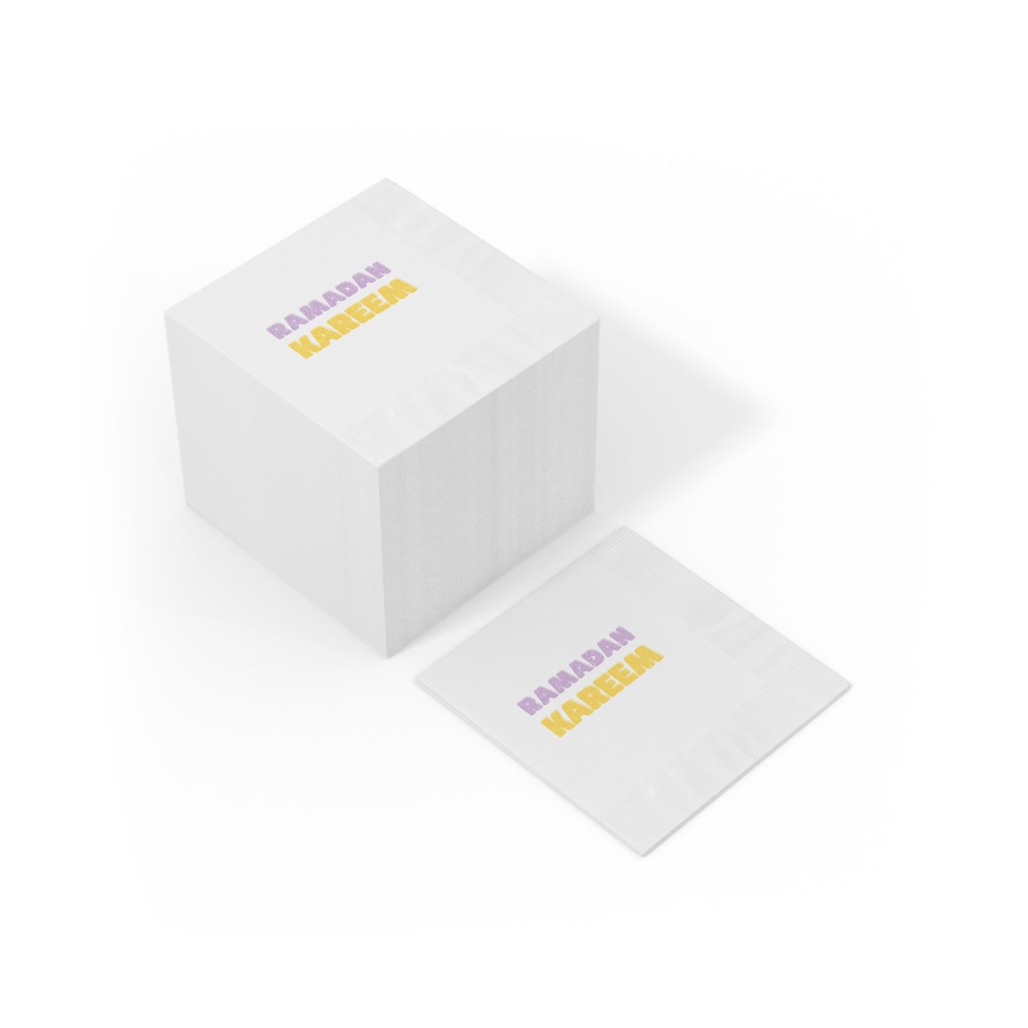 Ramadan Kareem Coined Napkins - Elegant White Napkins for Celebrations