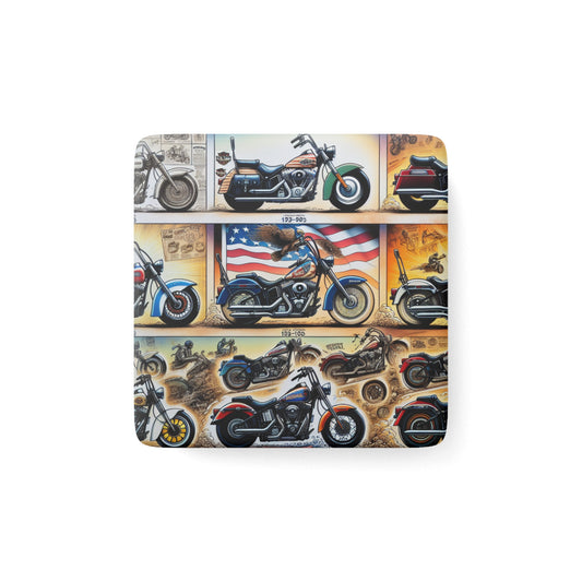 Vintage Motorcycle Art Porcelain Magnet - Perfect Gift for Bikers and Riders