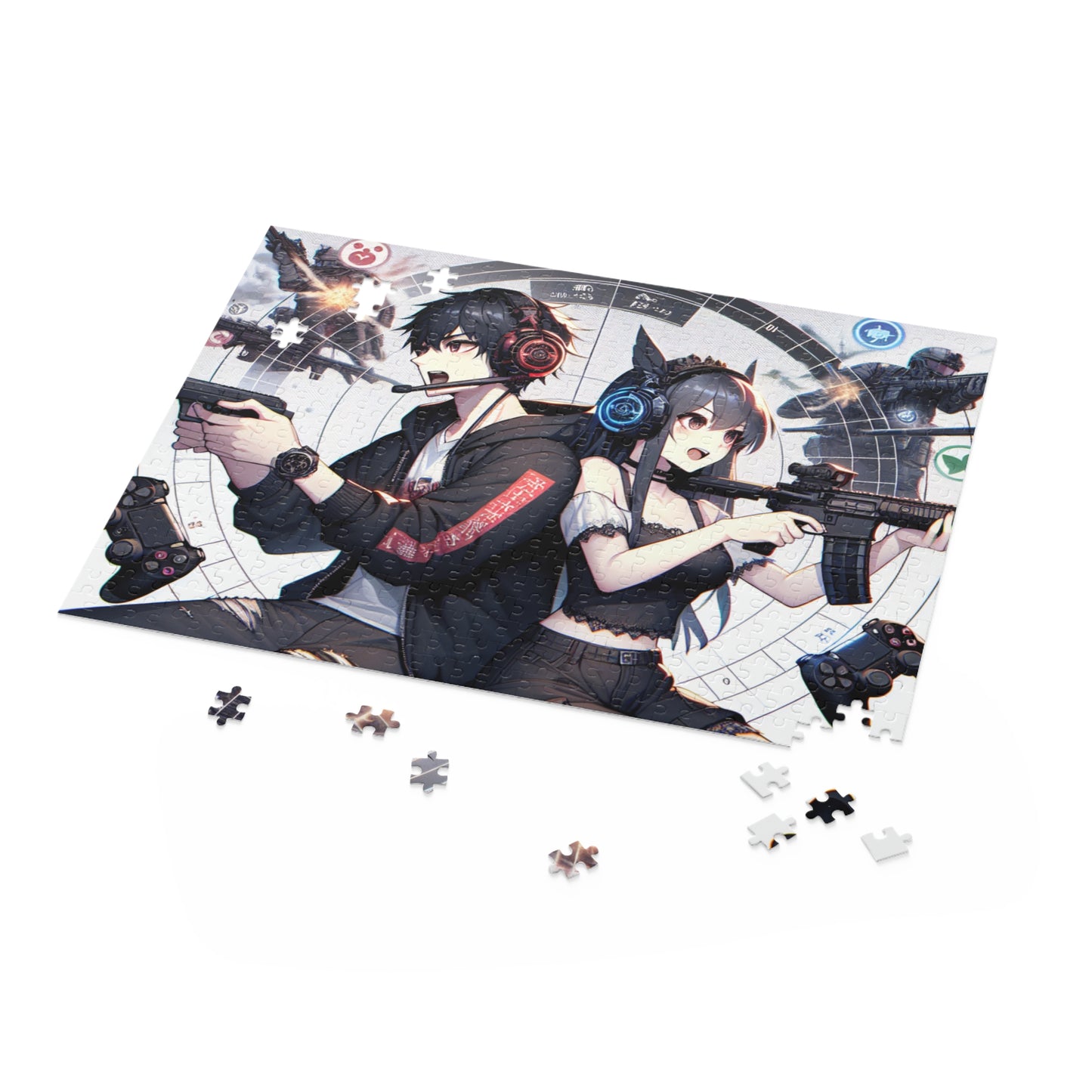 Gaming Couple Puzzle - 120, 252, 500-Piece Anime Art