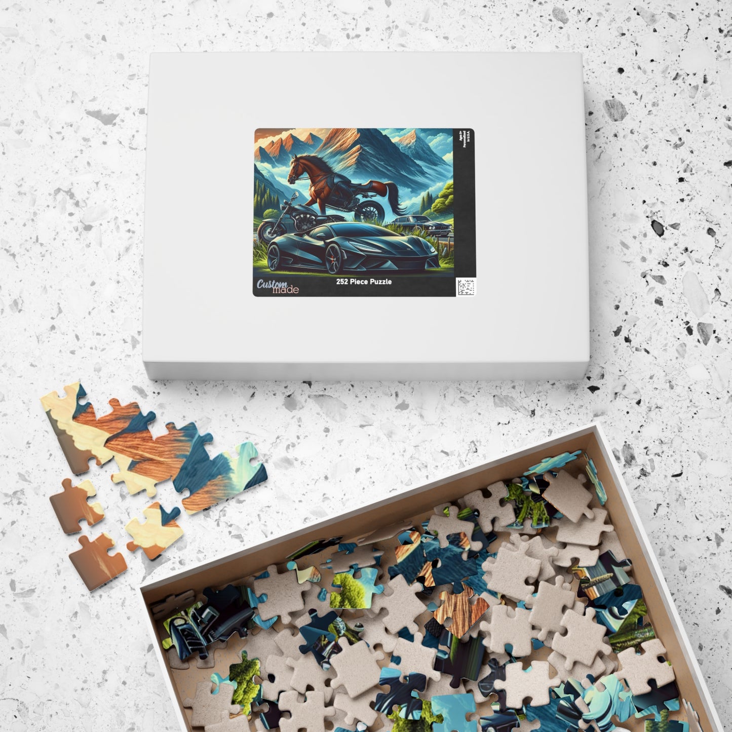 Cars and Horses Adventure-Themed Puzzle