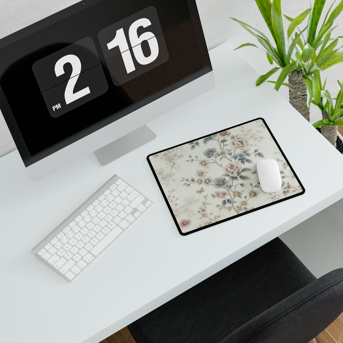 Elegant Floral Desk Mat - Stylish Office Decor for Home and Work