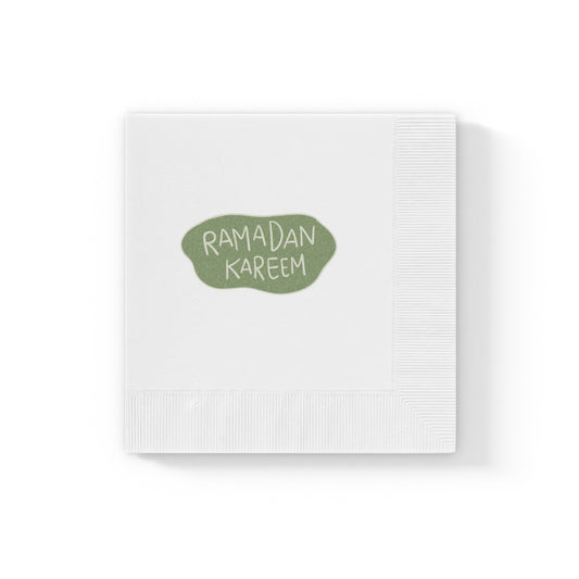 Ramadan Kareem White Coined Napkins
