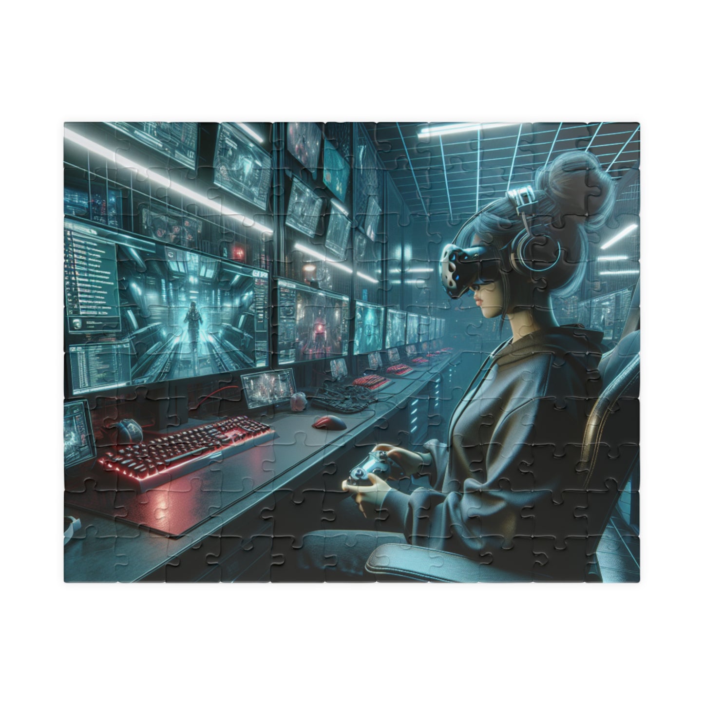 Gaming Girl Aesthetic Puzzle - 110, 252, 520, 1014-Piece Options | Perfect Gift for Gamers and Puzzle Lovers