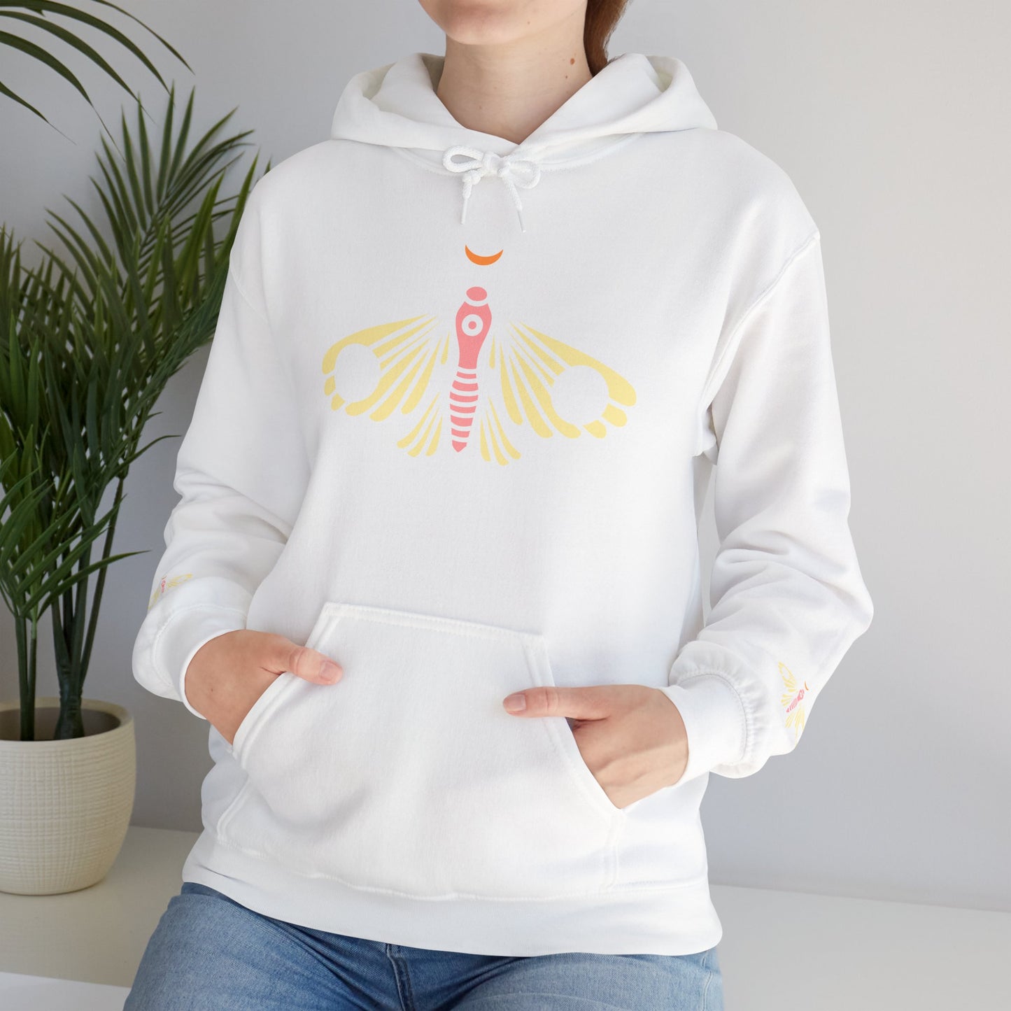 Dreamy Moth Unisex Hoodie - Cozy Streetwear for Nature Lovers