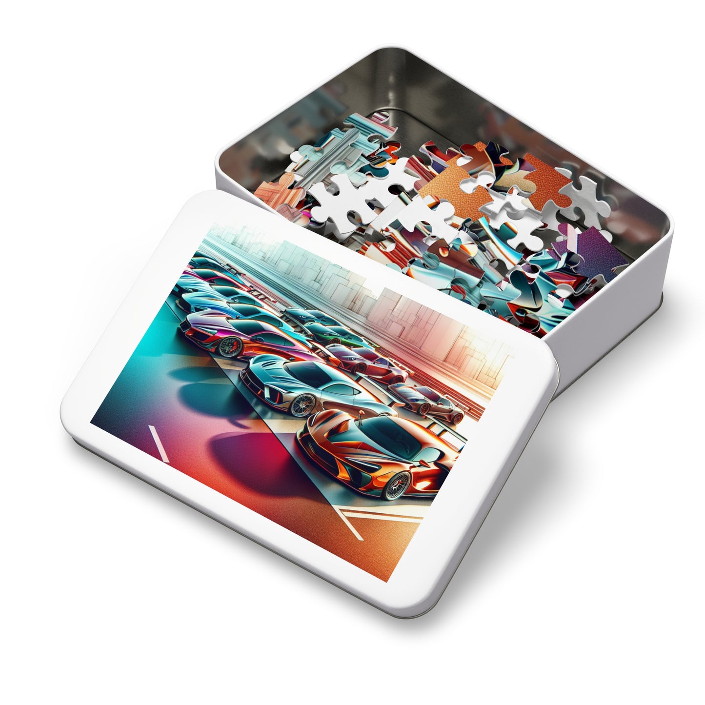 Luxury Sports Car Jigsaw Puzzle with Tin