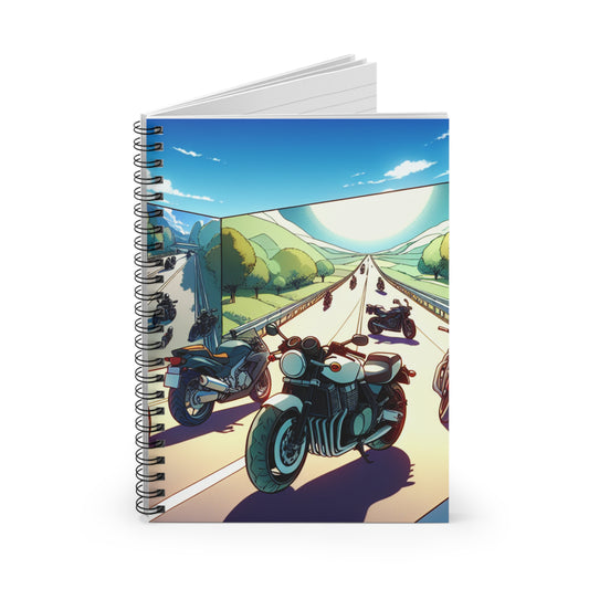 Motorcycle Adventure Spiral Notebook - Ruled Line