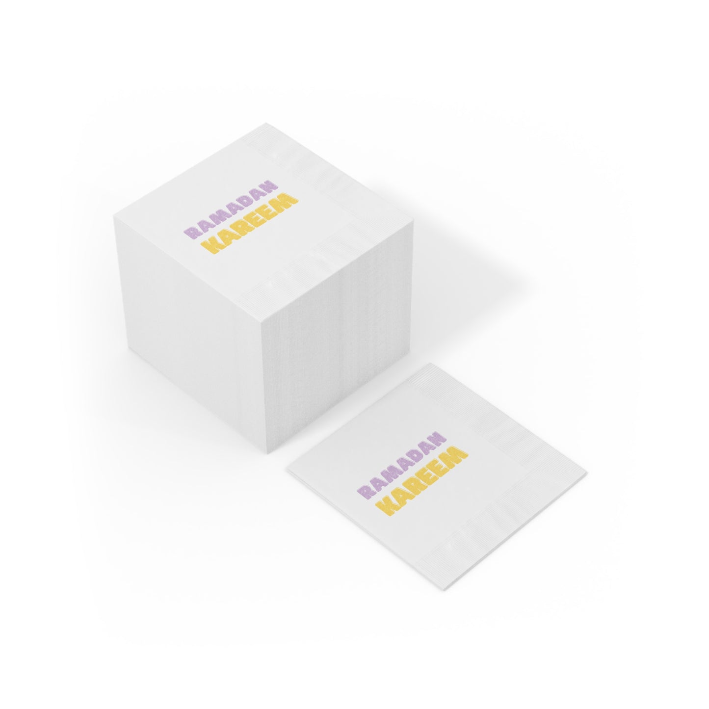Ramadan Kareem Coined Napkins - Elegant White Napkins for Celebrations