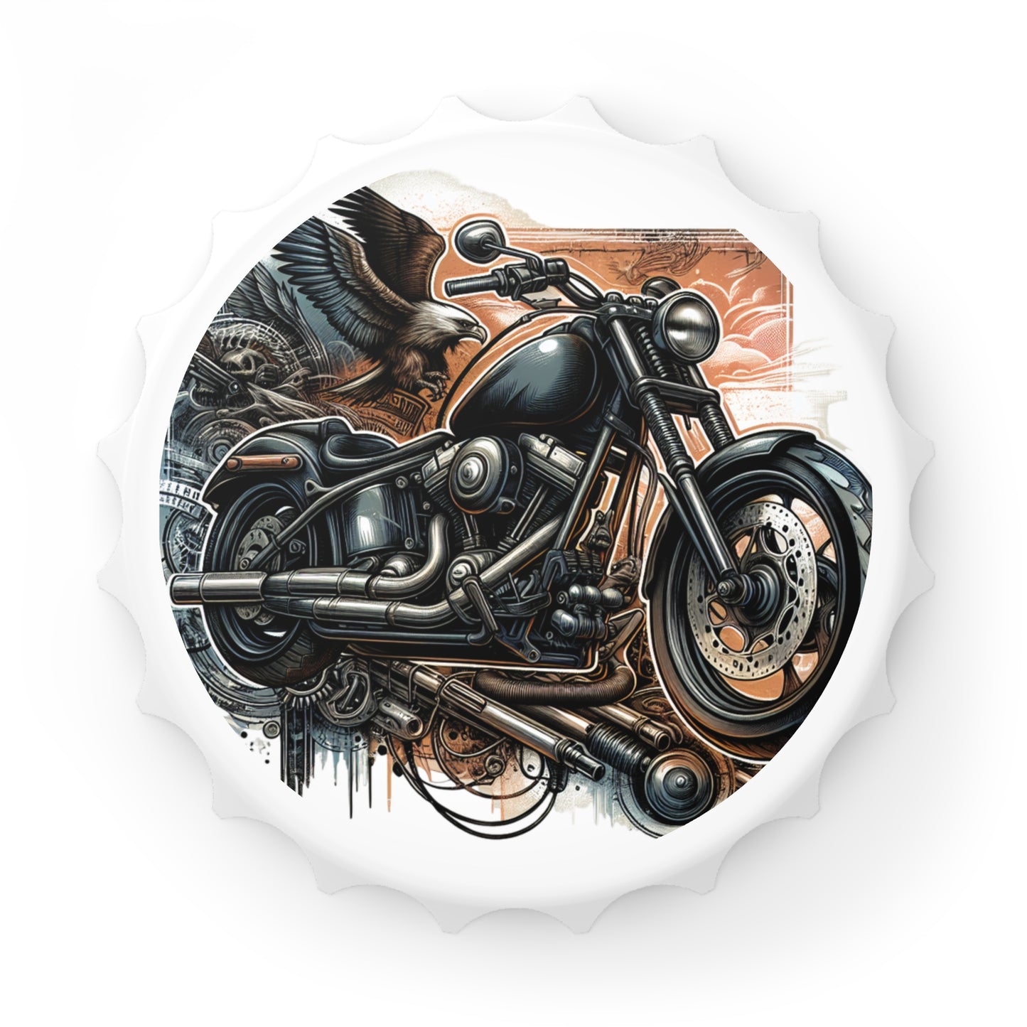 Harley Davidson Motorcycle Bottle Opener | Vintage Style Bar Accessory