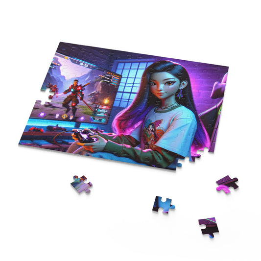 Gamer Girl Puzzle - 120, 252, 500-Piece | Retro Gamer Girl Art