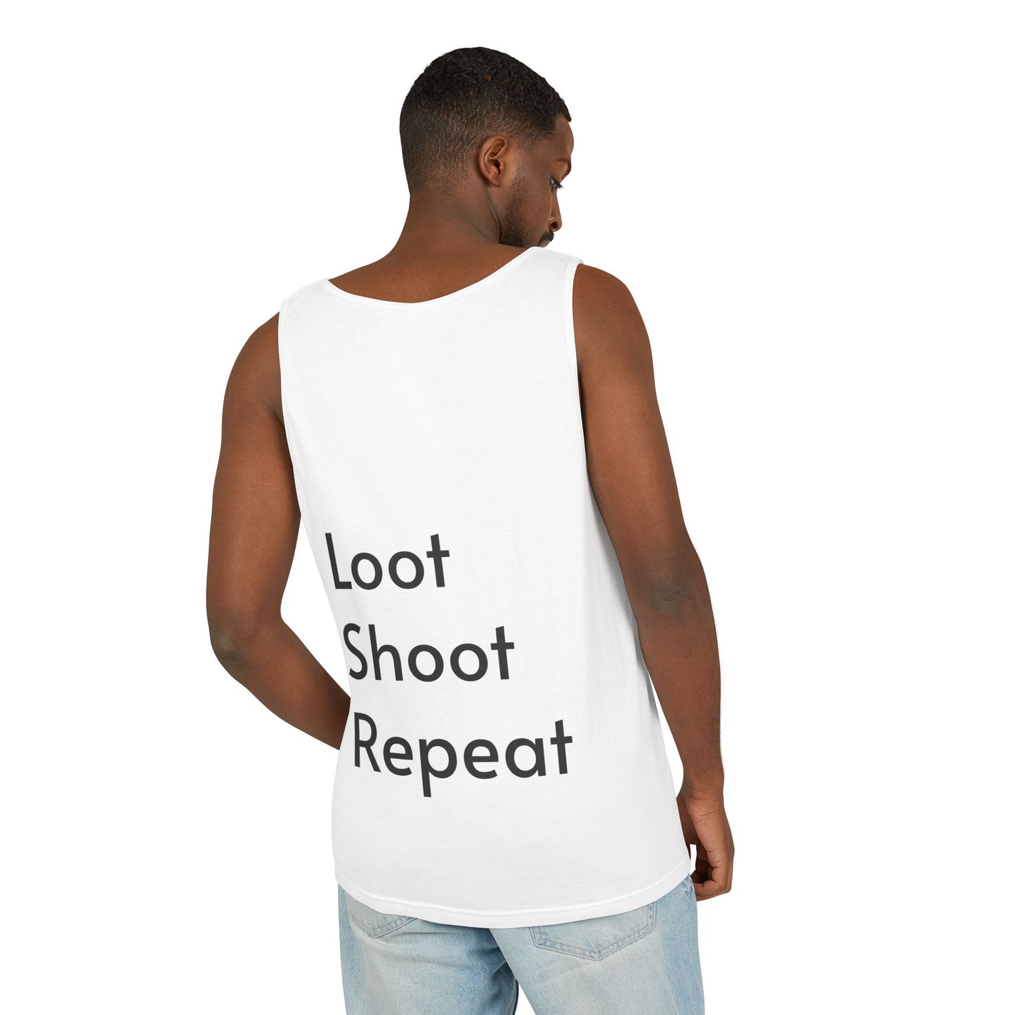 Gamer Unisex Tank Top - Loot Shoot Repeat Design