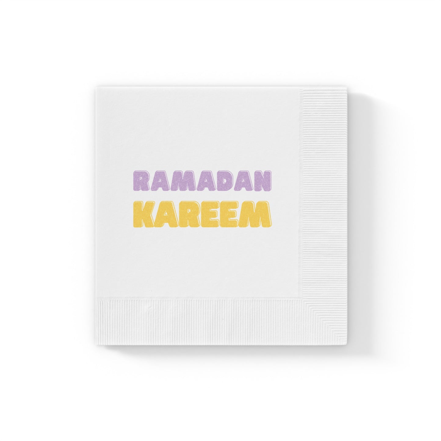 Ramadan Kareem Coined Napkins - Elegant White Napkins for Celebrations