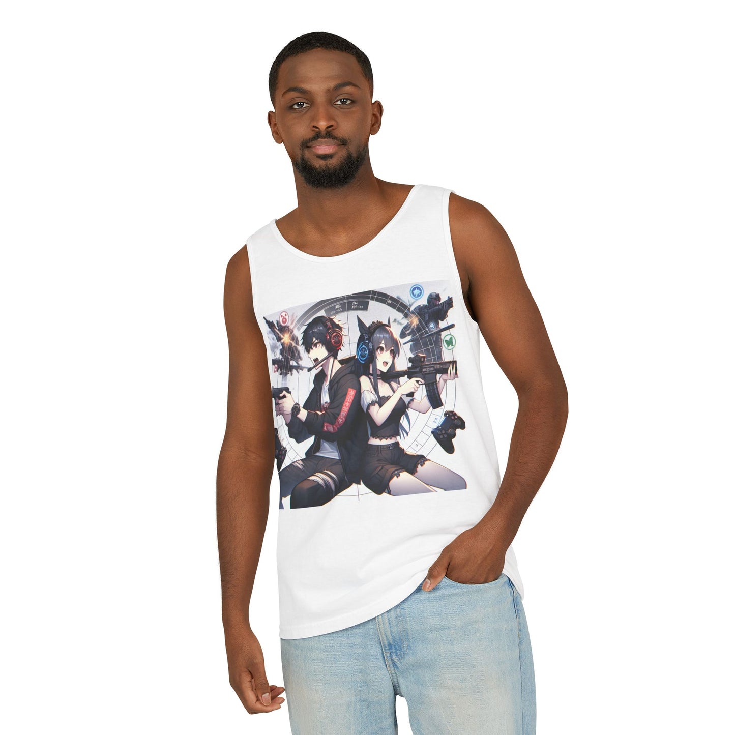 Gamer Unisex Tank Top - Loot Shoot Repeat Design