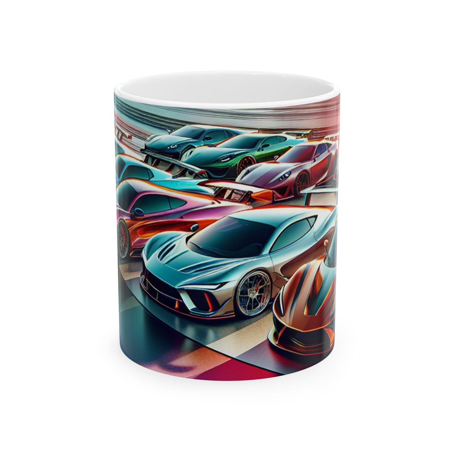 Racing Cars Ceramic Mug - Perfect Gift for Car Enthusiasts