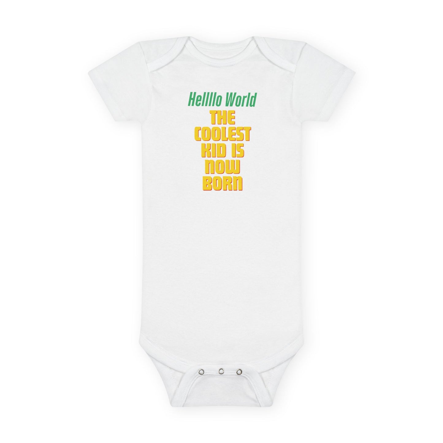 Coolest Kid Baby Onesie - Hello World Unisex Infant Bodysuit