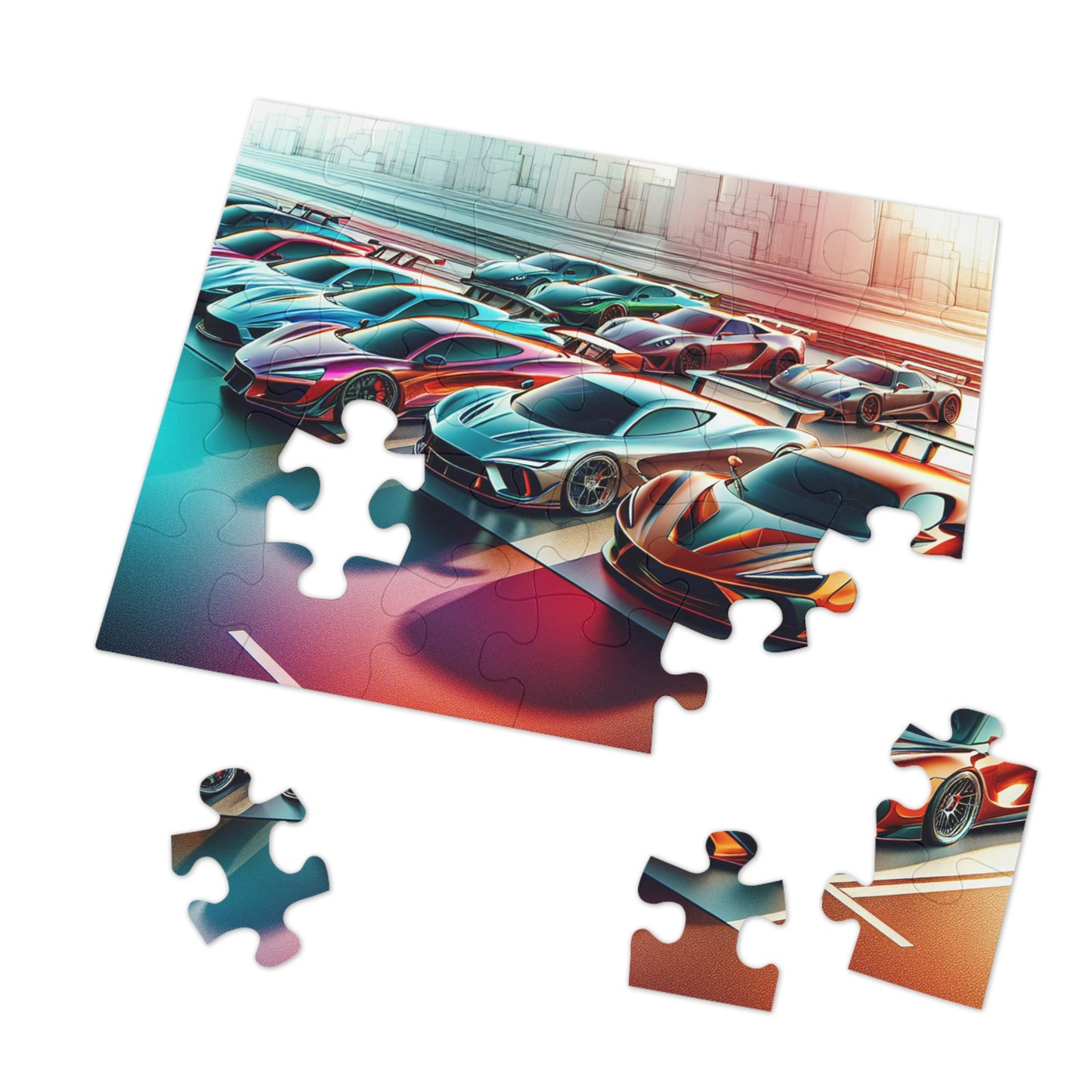 Luxury Sports Car Jigsaw Puzzle with Tin