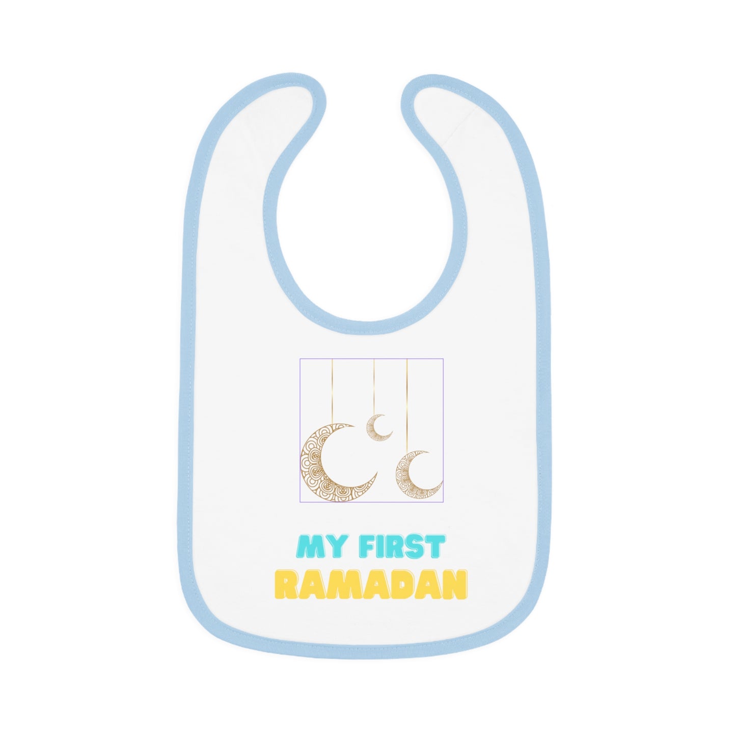 My First Ramadan Baby Bib - Contrast Trim Jersey Bib for Celebrations